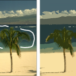 Comparison between CSC and WCSC segmentation results for image 46076. (A) original image, (B) white line showing the selected pattern on the image (C) CSC, (D) WCSC.